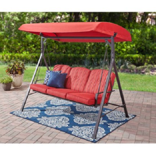 Mainstays Forest Hills 3-Seat Cushion Swing- Red Only $123.75 Shipped! (Reg. $223)