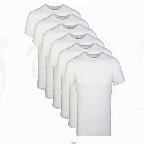 Gildan Men’s Short-Sleeve Crew T-Shirt – 6 Pack Only $10