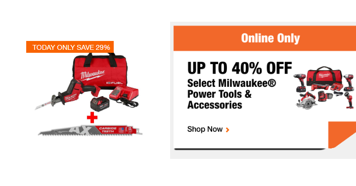 Home Depot: Take Up to 40% off Select Milwaukee Power Tools and Accessories + FREE Shipping!