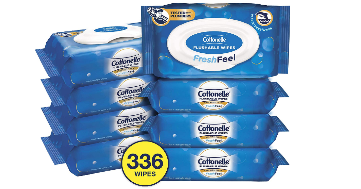 Cottonelle Flushable Wet Wipes, 336 Wipes per Pack Only $12.99!