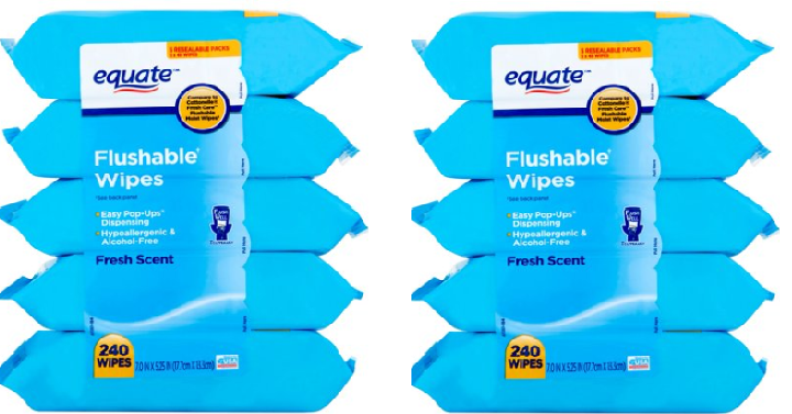Equate Flushable Wipes, Fresh Scent (10 Packs Total) Only $12.06!
