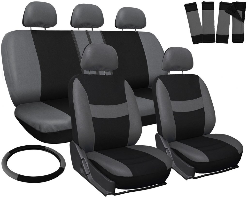 Universal Gray & Black Car Seat Covers With Belt Pads Just $20.99! FREE Shipping!
