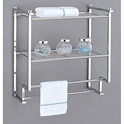 Organize It All Chrome 2 Tier Wall Mounting Bathroom Rack—$22.56!