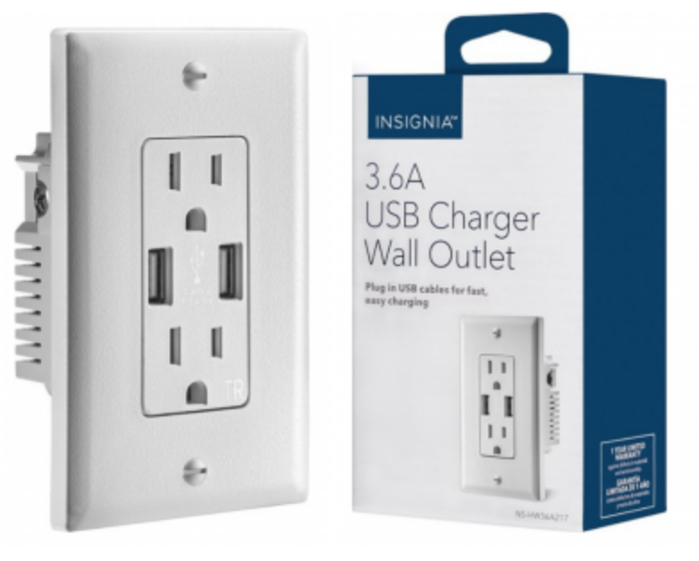 Insignia – 3.6A USB Charger Wall Outlet Just $9.99 Today Only! (Reg. $29.99)