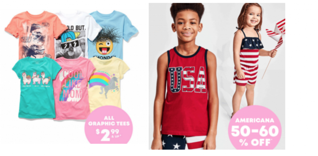 The Children’s Place: $2.99 Graphic Tee’s & Up To 60% Off Americana!
