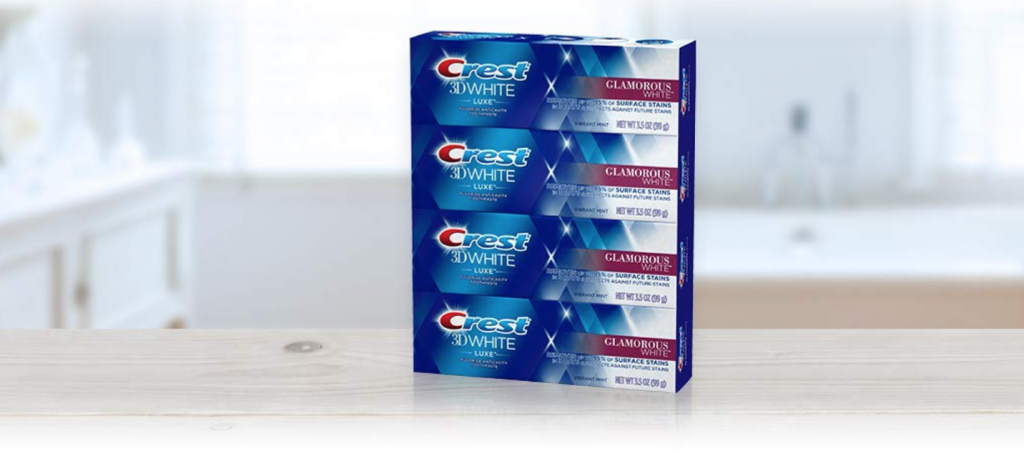 Crest Toothpaste 3D White Luxe Glamorous White 4-Pack Just $8.98!