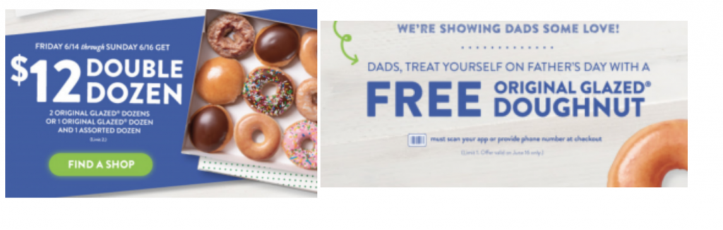 $12.00 Double Dozen Plus FREE Donut For Dad At Krispy Kreme!