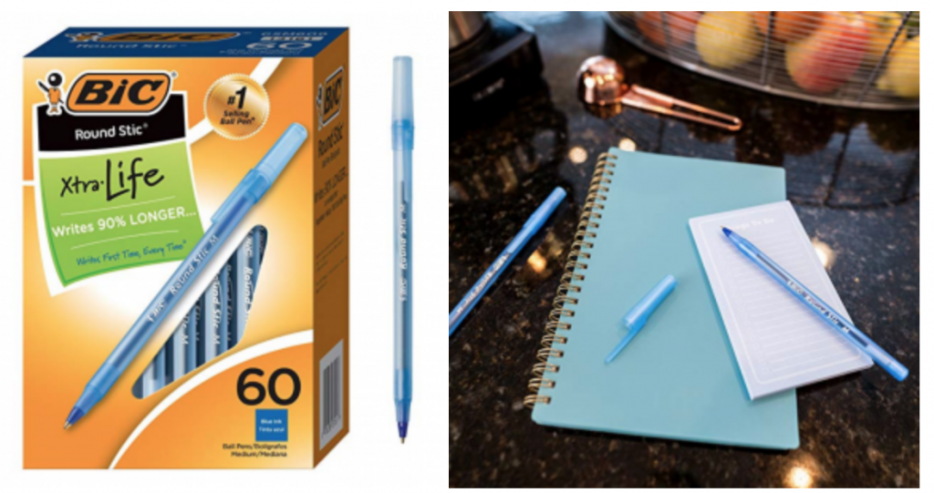 BIC Round Stic Xtra Life Ballpoint Pen Blue 60-Count Just $4.21 As Add-On Item!