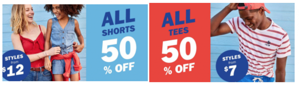 Old Navy: All Tee’s, Shorts, Dresses, and Swim Are 50% Off!