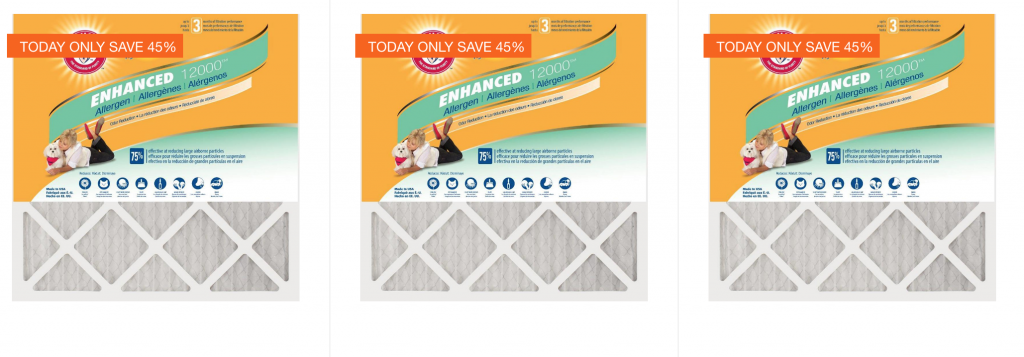 Arm & Hammer Enhanced Allergen & Pet Dander Air Filters 12-Pack Just $54.45 Today Only! (Reg. $99.99)