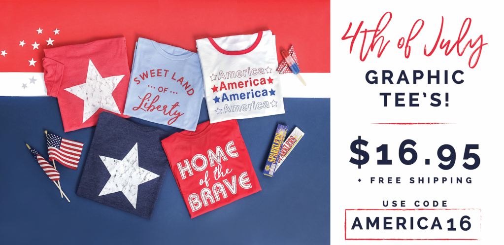 Cents of Style What We Wear Wednesday! CUTE 4th of July Graphic Tees – Just $16.95! FREE SHIPPING!