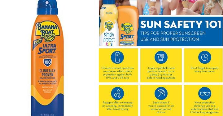 Banana Boat Ultra Sport Sunscreen Spray, SPF 100 – Only $4.58!