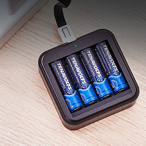 Tenavolts Rechareable AA Battery Charger with 4 Count AA Rechargable Batteries Only $11.90!