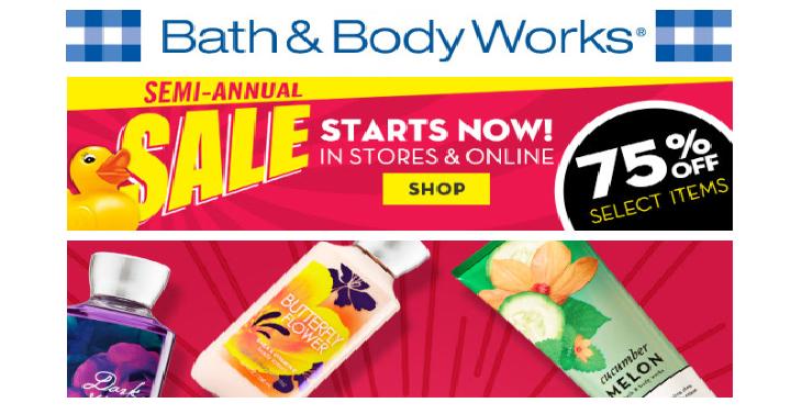 Bath & Body Works Semi-Annual Sale Starts Now! Plus, Take $10 off $40 Purchase!