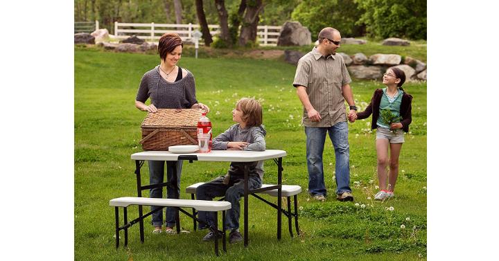 Lifetime Portable Folding Picnic Table and Bench Set – Only $67.74!