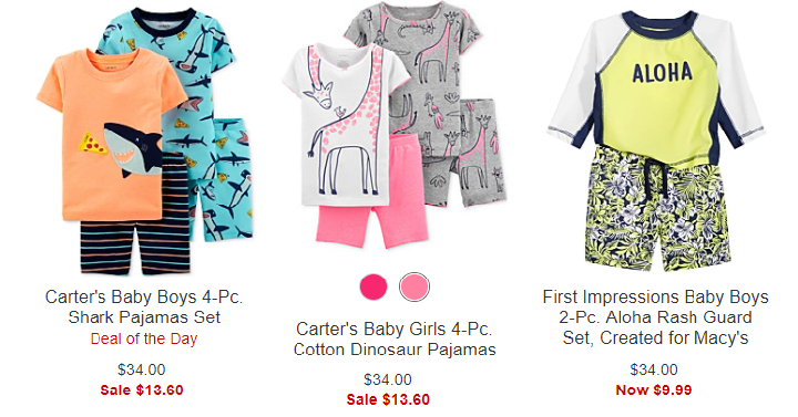 Macy’s: Take 60% off Carter’s & First Impressions Baby & Kids Clothes! Shirts & Pants for Only $2.56!