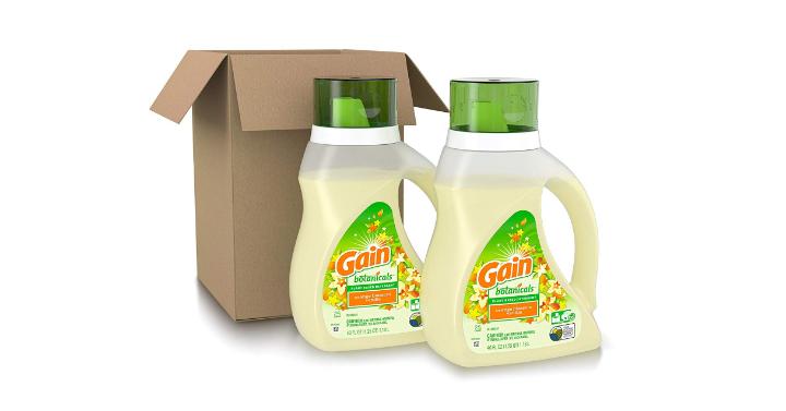 Gain Botanicals Plant Based Laundry Detergent, Orange Blossom Vanilla, 25 Loads, 40 ounces (Pack of 2) – Only $9.74!