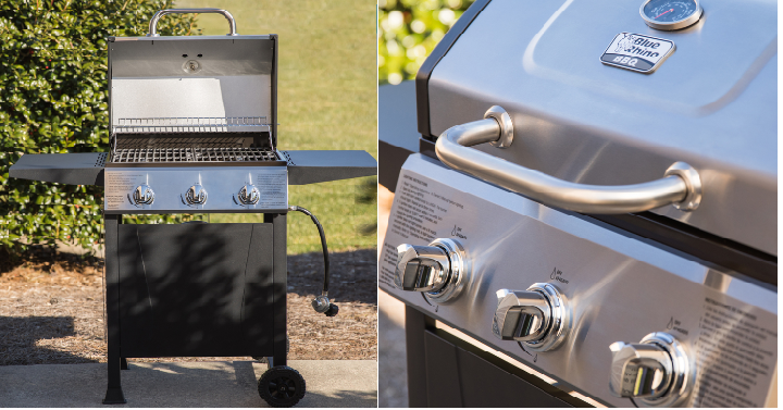 Blue Rhino Black And Silver/Porcelain And Stainless Steel 3-Burner Gas Grill Only $99 Shipped! (Reg. $149)