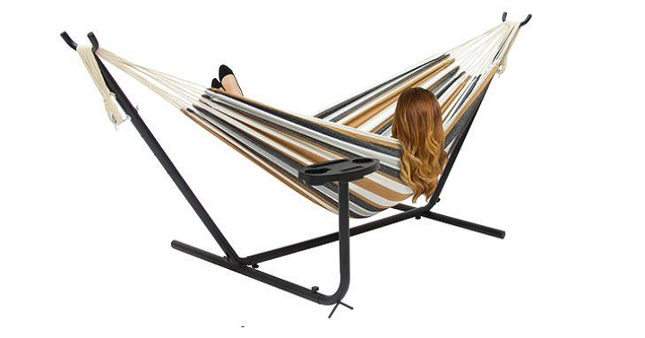 Double Hammock Set w/ Stand, Cup Holder, Tray, and Carrying Bag Only $54.99 Shipped!