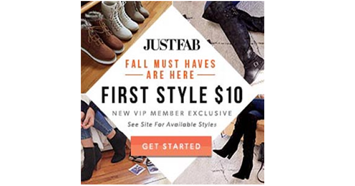 First Pair From JustFab Only $10! New Members Only!