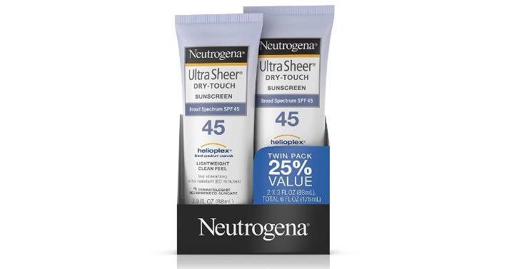 Neutrogena Ultra Sheer Dry-Touch Sunscreen Lotion (Pack of 2) – Only $8.39!
