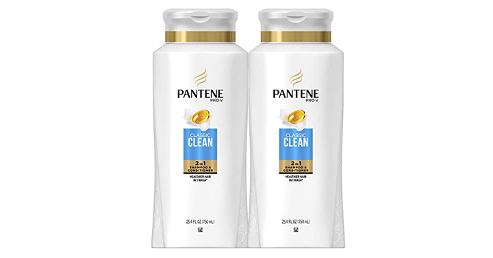 Pantene, Shampoo and Conditioner 2 in 1, Pro-V Classic Clean, Twin Pack – Just $9.22!