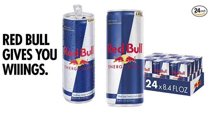 Red Bull Energy Drink 8.4 Fl Oz, 24 Pack (6 Packs of 4) Only $20.89 Shipped! Sugar-FREE Available Too!