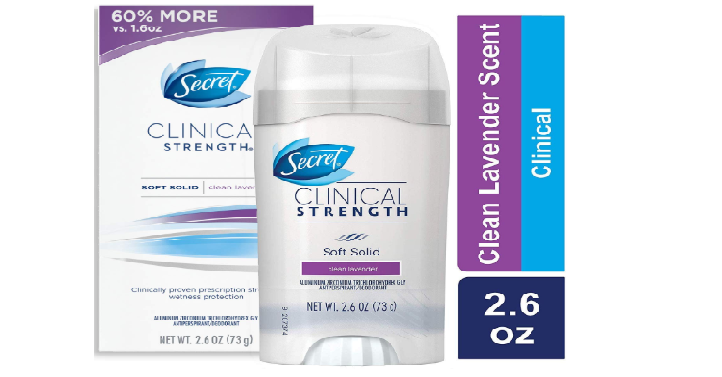 Women’s Secret Deodorant Clinical Strength, Clean Lavender Scent, 2.6 Oz Only $6.23!