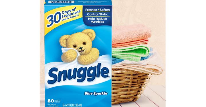 Snuggle Fabric Softener Dryer Sheets, Blue Sparkle, 80 Count – Only $4.23!