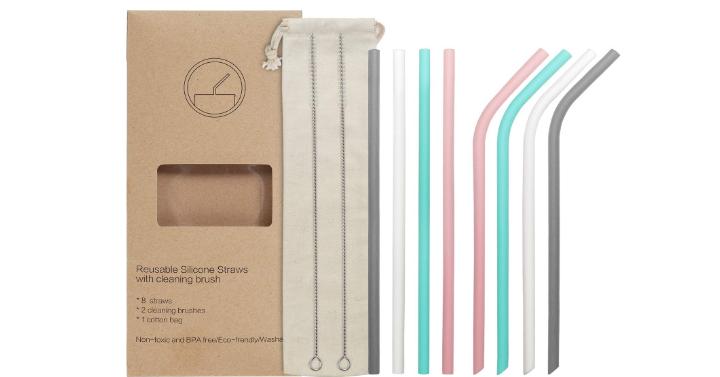 Reusable Silicone Drinking Straws Set – Only $5.99!