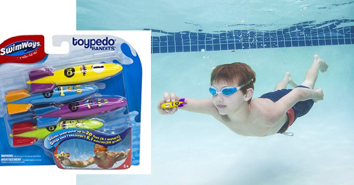 SwimWays Sinking Torpedo Swim Toys (Pack of 4) Only $4.99!