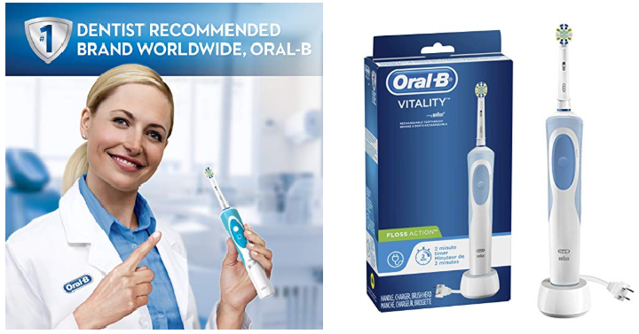 Oral-B Vitality FlossAction Rechargeable Battery Electric Toothbrush with Automatic Timer Only $14.99! (Reg. $28)