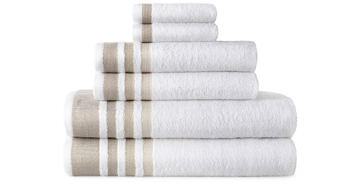Home Expressions Solid or Stripe Bath Towel 6-Piece Collection Sets Starting at Only $8.50!