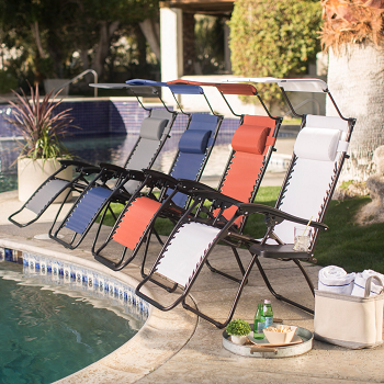 Coral Coast Zero Gravity Chair with Drink Tray and Sunshade Only $39.37!