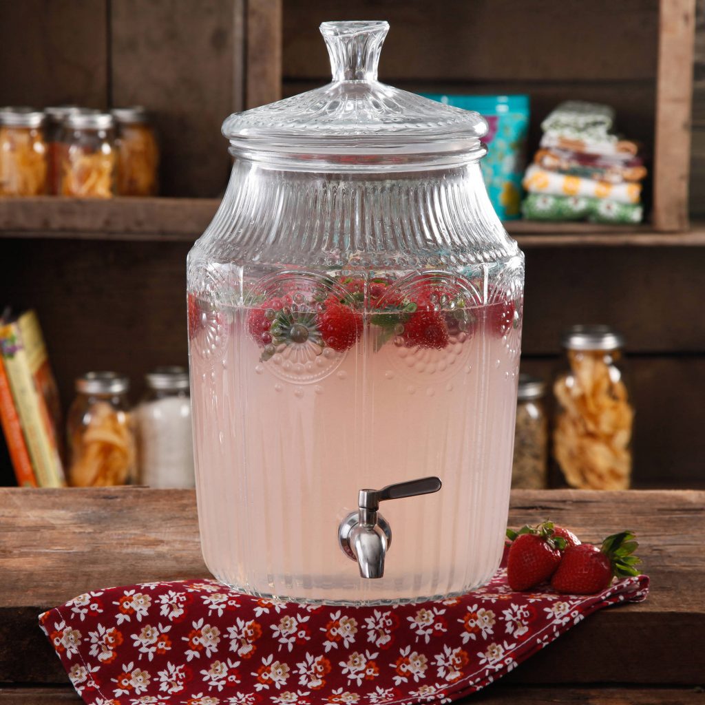 The Pioneer Woman 2.1 Gallon Adeline Glass Drink Dispenser—$16.97!