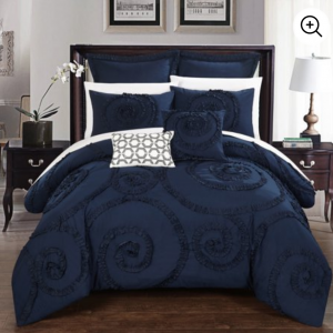 Chic Home 7-Piece Rosamond Floral Ruffled Etched Embroidery King Comforter $84.00! (Reg. $104.00)