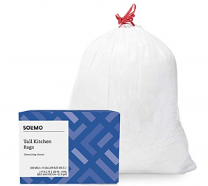 Brand Solimo Tall Kitchen Drawstring Trash Bags, 13 Gallon, 200 Count Just $14.27! Prime Exclusive!