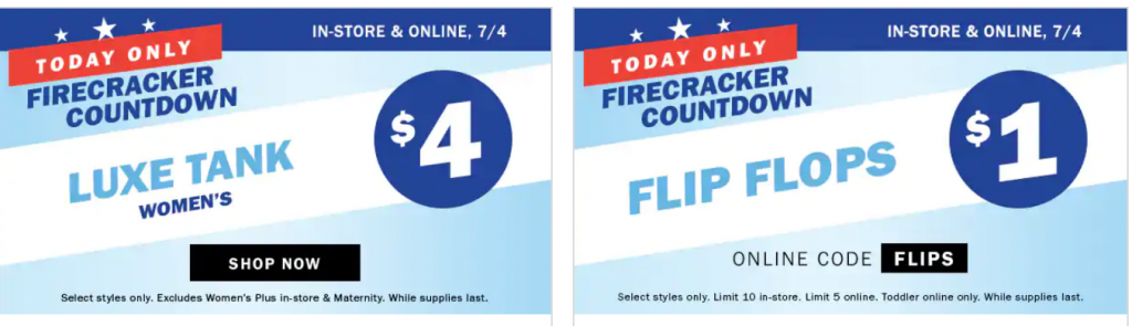 Old Navy: Flip Flops $1.00 & Luxe Tank $4.00 Today Only!