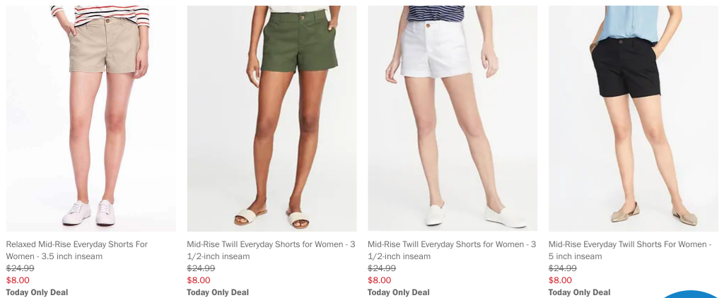 Old Navy: $8.00 Shorts For Women & Kids Today Only!