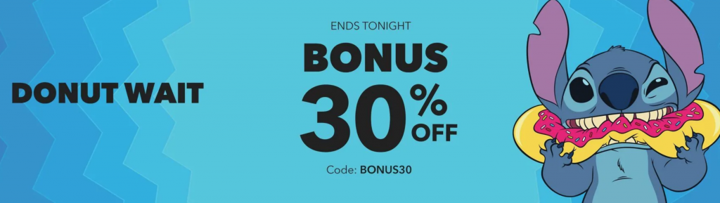 Shop Disney: Bonus 30% Off Today Only!