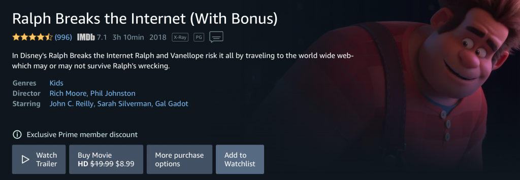 Prime Exclusive: Ralph Breaks The Internet on Prime Video Just $8.99 To Purchase!