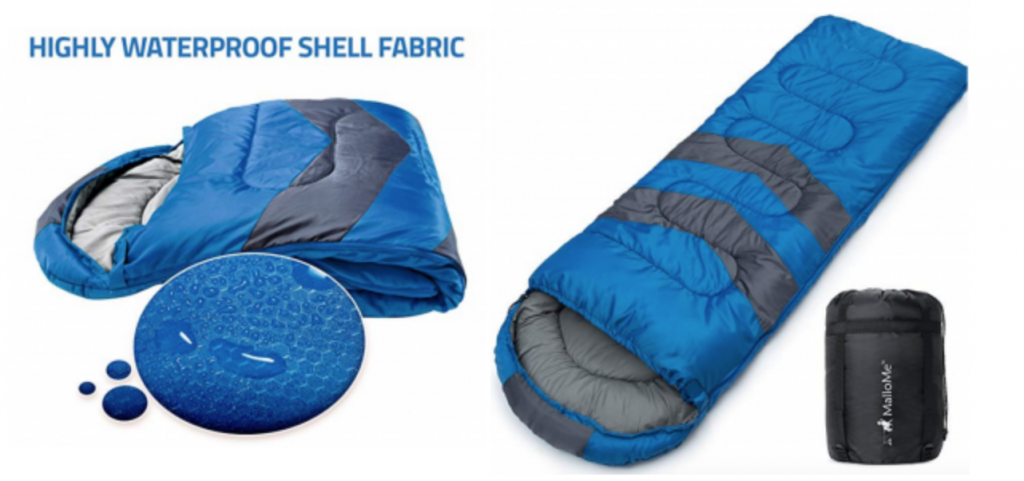 MalloMe Camping Sleeping Bag – 3 Season Warm & Cool Weather Just $29.74!