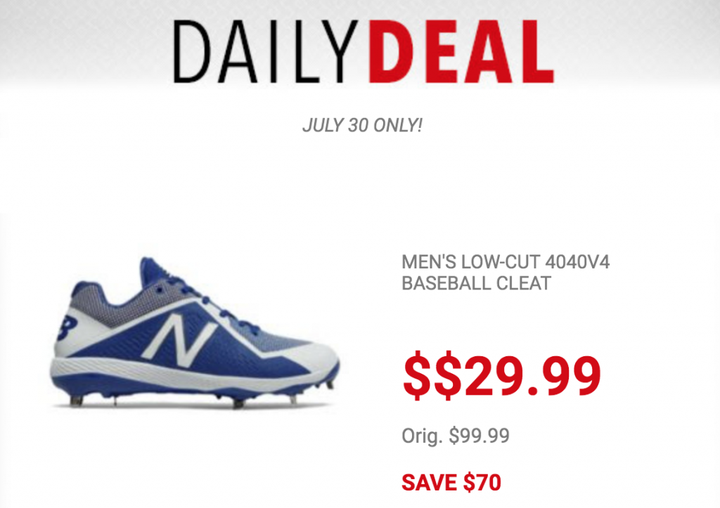 New Balance Men’s Baseball Cleats Just $29.99 Today Only! (Reg. $99.99)