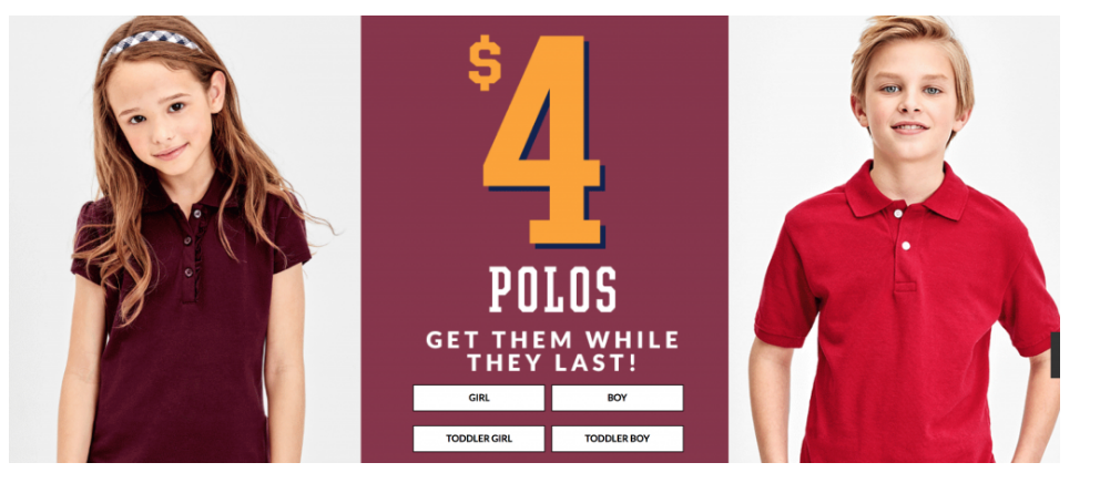 The Children’s Place: $4.00 Polos! Perfect For Back To School! LAST DAY!!!