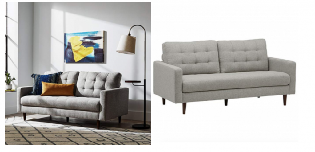 Rivet Cove Mid-Century Modern Tufted Sofa Couch $451.54! (Reg. $716.00)