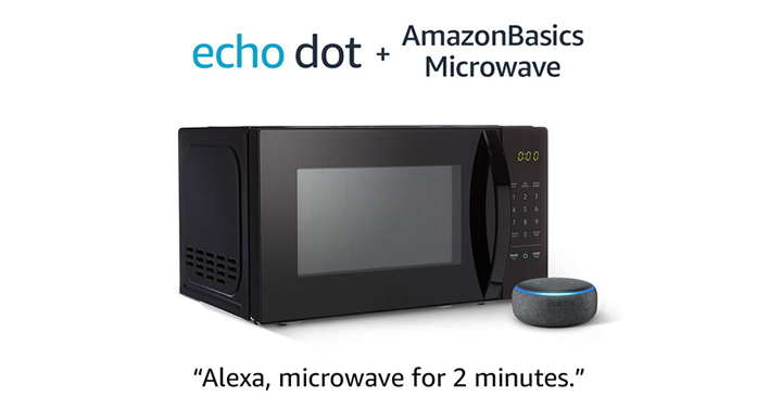 PRIME DAY DEALS!!! AmazonBasics Microwave with Echo Dot (3rd Gen.) – Just $59.99!