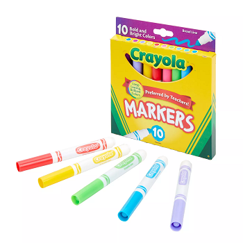 Crayola 10 Count Broadline Markers (Bold & Bright) Only $.99!