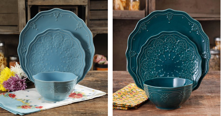 The Pioneer Woman Farmhouse Lace 12 Piece Dinnerware Starting at $19.99! (Reg $44.92)