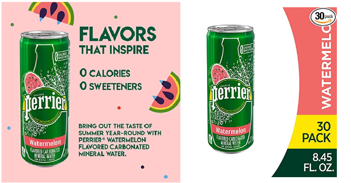 Perrier Watermelon Flavored Carbonated Mineral Water, (30 Count) Only $8.52 Shipped!