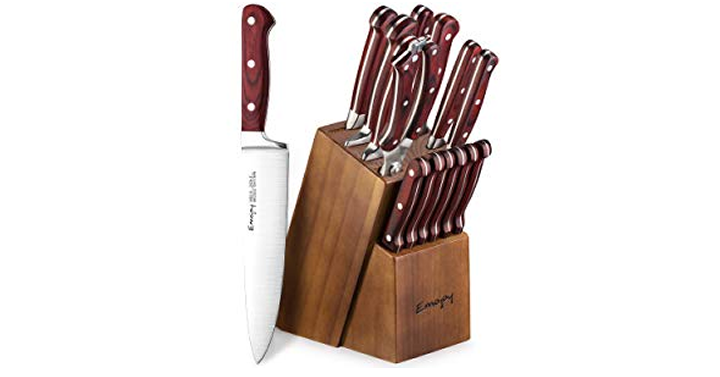 Emojoy Knife Set, 15-Piece Kitchen Knife Set with Block – Just $43.98!